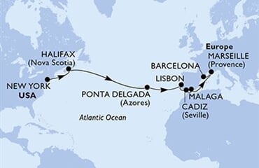 MSC Meraviglia - USA, Kanada, Portugalsko, Španělsko, Francie (z New Yorku)