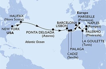MSC Meraviglia - USA, Kanada, Portugalsko, Španělsko, Francie, ... (z New Yorku)
