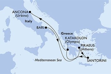 MSC LIRICA - Olaszország, Görögország (a Bari-ből)