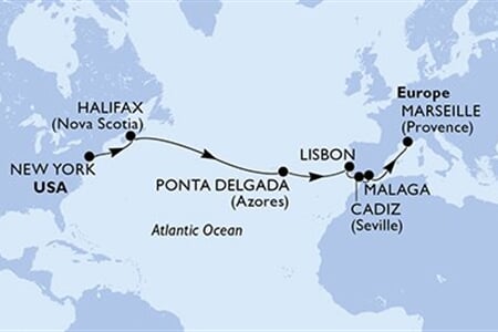 MSC MERAVIGLIA - USA, Kanada, Portugalsko, Španělsko, Francie (z New Yorku)