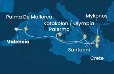 Costa Pacifica - Španělsko, Řecko, Itálie (Valencie)
