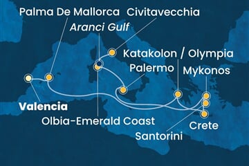 Costa Pacifica - Španělsko, Řecko, Itálie (Valencie)