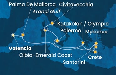 Costa Pacifica - Španělsko, Řecko, Itálie (Valencie)