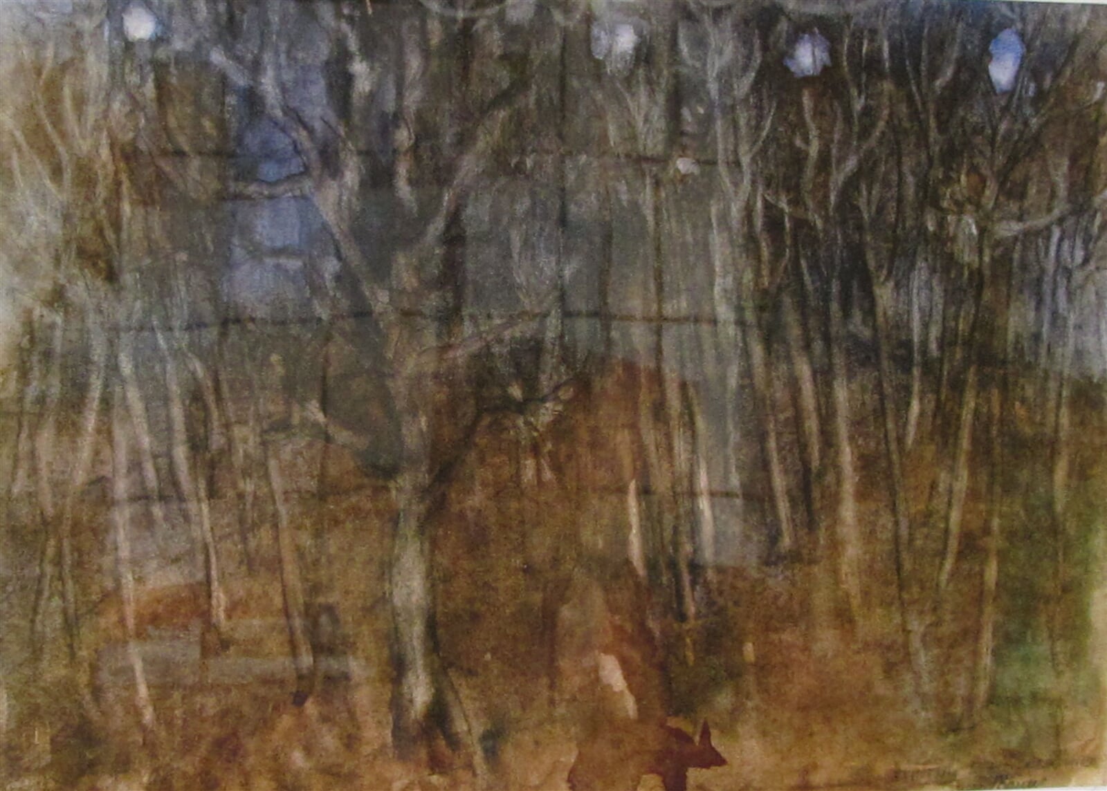 Libor Bauer: Hvězdná noc v lese, 29 × 42 cm