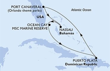 MSC Grandiosa - USA, Bahamy, Dominikán.rep. (z Port Canaveralu)