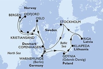 MSC Magnifica - Německo, Polsko, Litva, Lotyšsko, Švédsko, ... (Warnemünde)