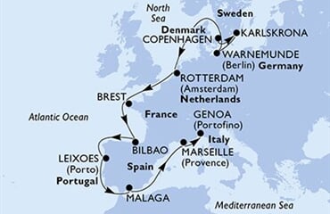 MSC Magnifica - Dánsko, Švédsko, Německo, Nizozemí, Francie, ... (z Kodaně)