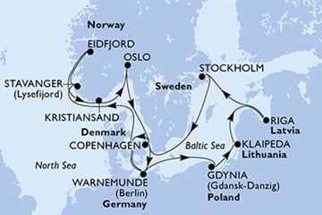 MSC Magnifica - Německo, Norsko, Dánsko, Polsko, Litva, ... (Warnemünde)