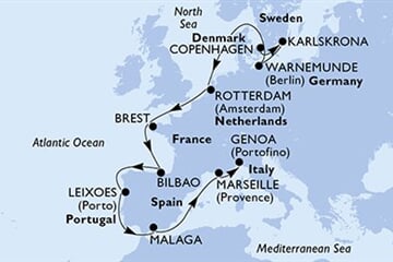 MSC MAGNIFICA - Dánia, Svédország, Németország, Hollandia, Franciaország, ... (a Koppenhága-ből)