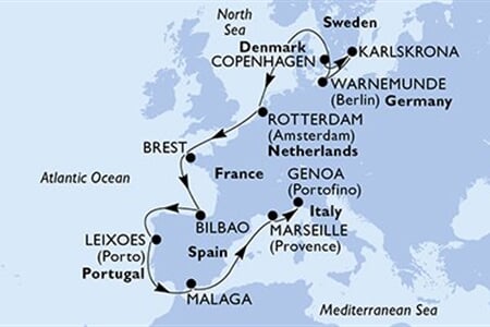 MSC MAGNIFICA - Dánia, Svédország, Németország, Hollandia, Franciaország, ... (a Koppenhága-ből)