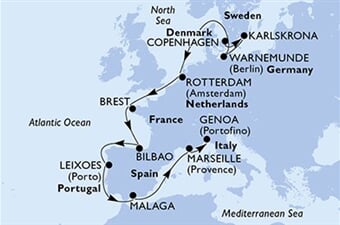 MSC Magnifica - Dánsko, Švédsko, Německo, Nizozemí, Francie, ... (z Kodaně)