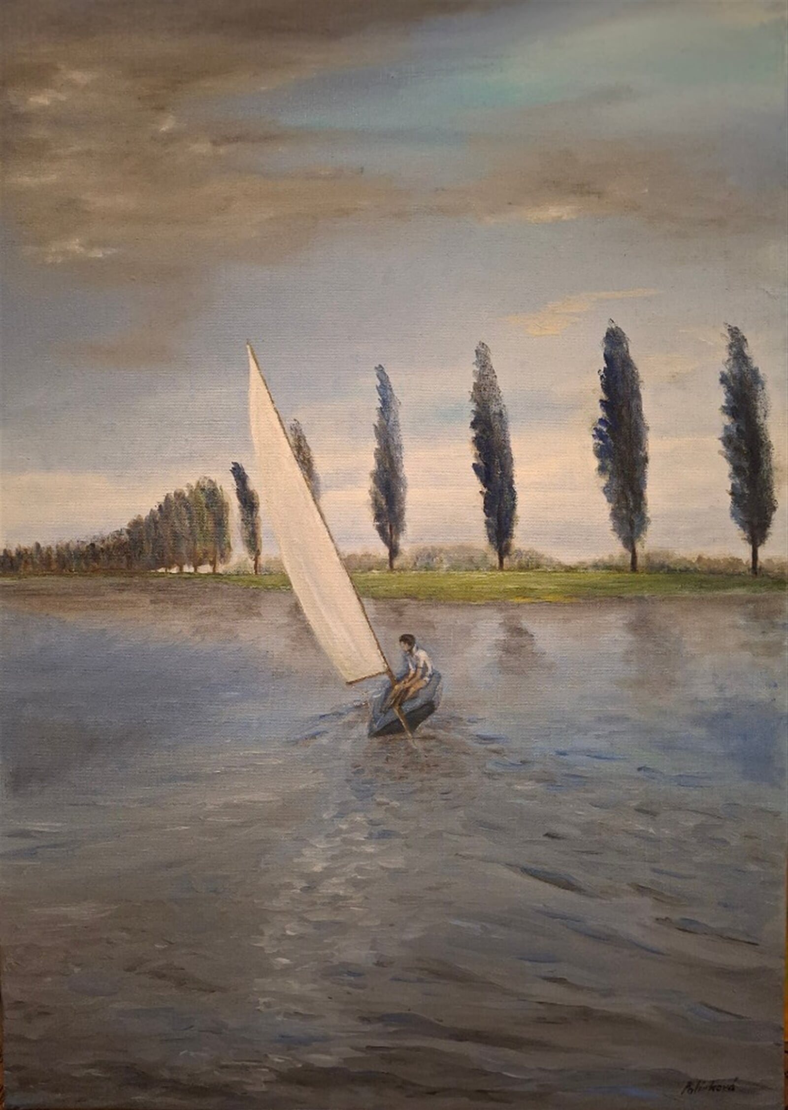 Vlasta Polívková: Na Labi v Brandýse, 70 × 50 cm