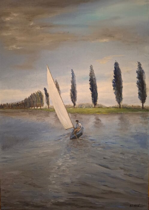 Na Labi v Brandýse, 70x 50cm, olej, Vlasta Polívková