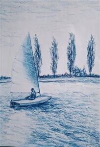 Na Labi  Brandýs, 29x21 cm, pastel, Vlasta Polívková