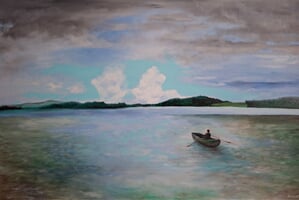Olšina. 60x90cm, olej, Vlasta Polívková