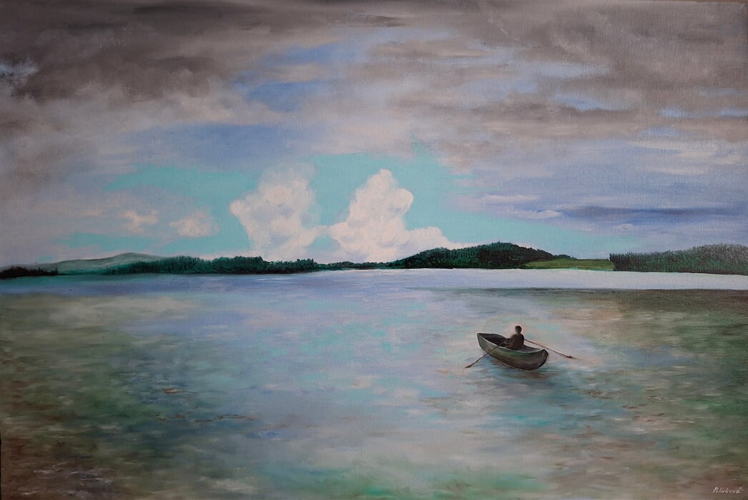 Olšina. 60x90cm, olej, Vlasta Polívková