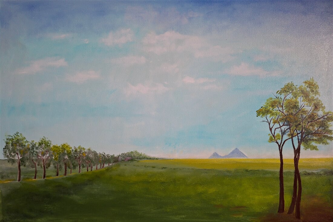 Pohled na Živonín, 60x90 cm., olej, Vlasta Polívková