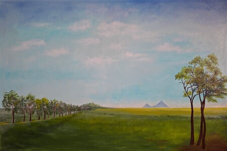 Pohled na Živonín, 60x90 cm., olej, Vlasta Polívková