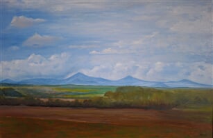 Pohled od Chloumku, 60x90 cm, olej, Vlasta Polívková
