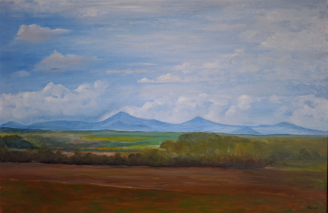 Pohled od Chloumku, 60x90 cm, olej, Vlasta Polívková
