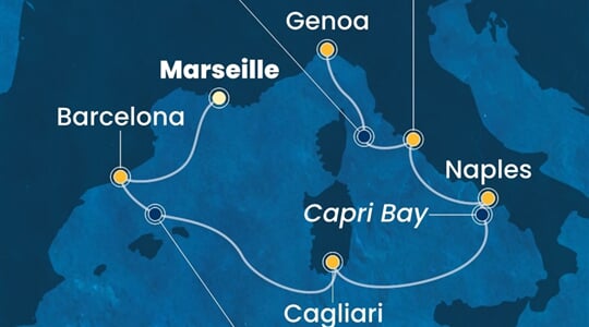 Costa Smeralda - Francie, Španělsko, Itálie (z Marseille)