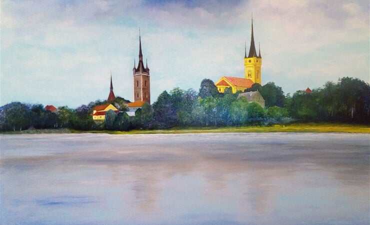 Čáslav, 60x90 cm, olej, Vlasta Polívková