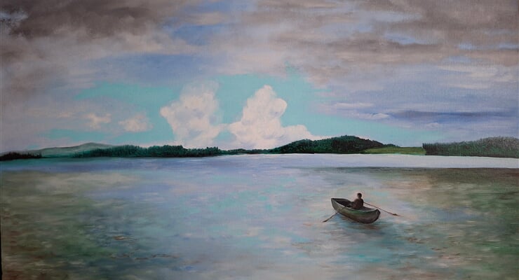 Olšina. 60x90cm, olej, Vlasta Polívková