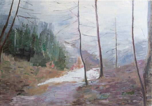Quarry in the fog