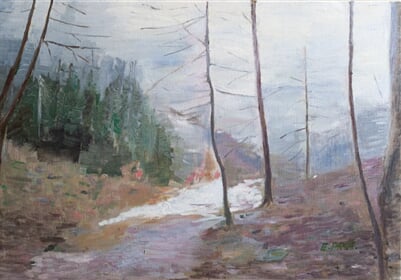Quarry in the fog
