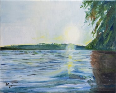 44 Comeccting the sun and water, 40 x 50, 2021