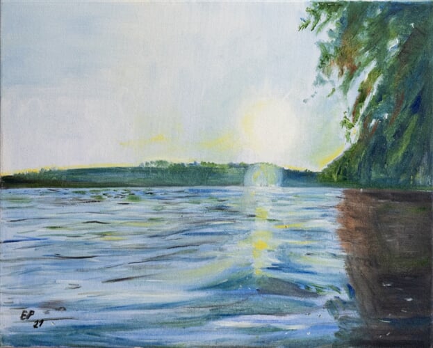 44 Comeccting the sun and water, 40 x 50, 2021
