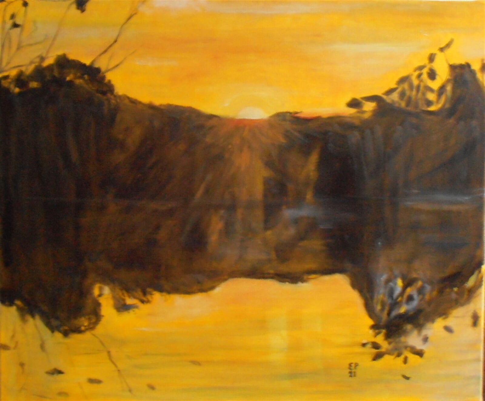 Eva Průšová: Hostivařská přehrada Praha, 40 × 50 cm