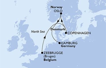 MSC Preziosa - Belgie, Dánsko, Norsko, Německo (Zeebrugge)