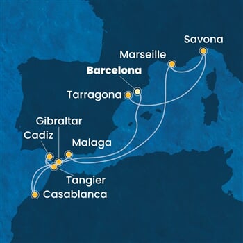 Trasa plavby CDI-BCN11A11