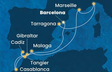 Costa Diadema - Španělsko, Maroko, Velká Británie, Francie, Itálie (z Barcelony)