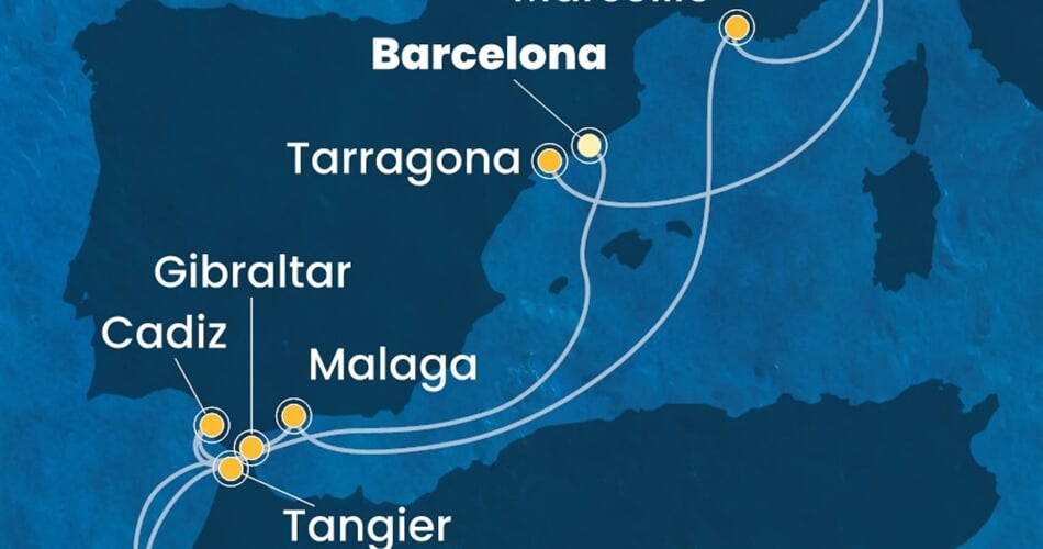 Trasa plavby CDI-BCN11A11