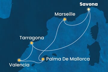 Costa Diadema - Itálie, Španělsko, Francie (ze Savony)