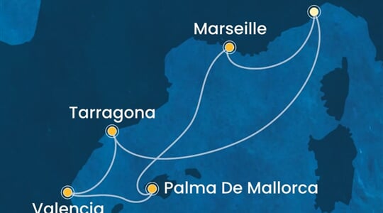 Costa Diadema - Itálie, Španělsko, Francie (ze Savony)