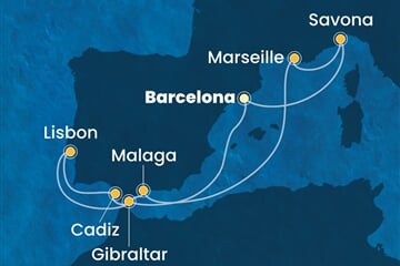 Costa Pacifica - Španělsko, Velká Británie, Portugalsko, Francie, Itálie (z Barcelony)