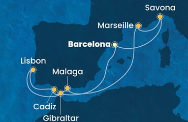 Costa Pacifica - Španělsko, Velká Británie, Portugalsko, Francie, Itálie (z Barcelony)