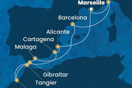 Costa Pacifica - Francie, Itálie, Španělsko, Maroko, Velká Británie (z Marseille)
