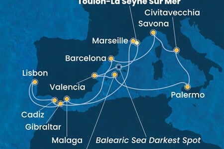 Costa Pacifica - Francie, Španělsko, Itálie, Velká Británie, Portugalsko (Toulon)