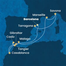 Costa Diadema - Španělsko, Maroko, Velká Británie, Francie, Itálie (z Barcelony)