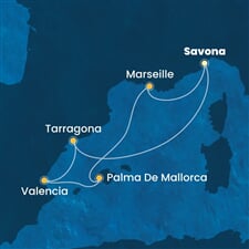 Costa Diadema - Itálie, Španělsko, Francie (ze Savony)