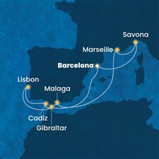 Costa Pacifica - Španělsko, Velká Británie, Portugalsko, Francie, Itálie (z Barcelony)
