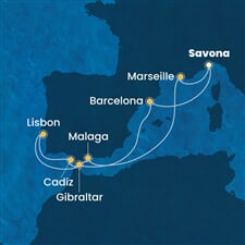 Costa Pacifica - Itálie, Španělsko, Velká Británie, Portugalsko, Francie (ze Savony)