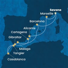 Costa Pacifica - Itálie, Španělsko, Maroko, Velká Británie, Francie (ze Savony)