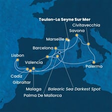 Costa Pacifica - Francie, Španělsko, Itálie, Velká Británie, Portugalsko (Toulon)