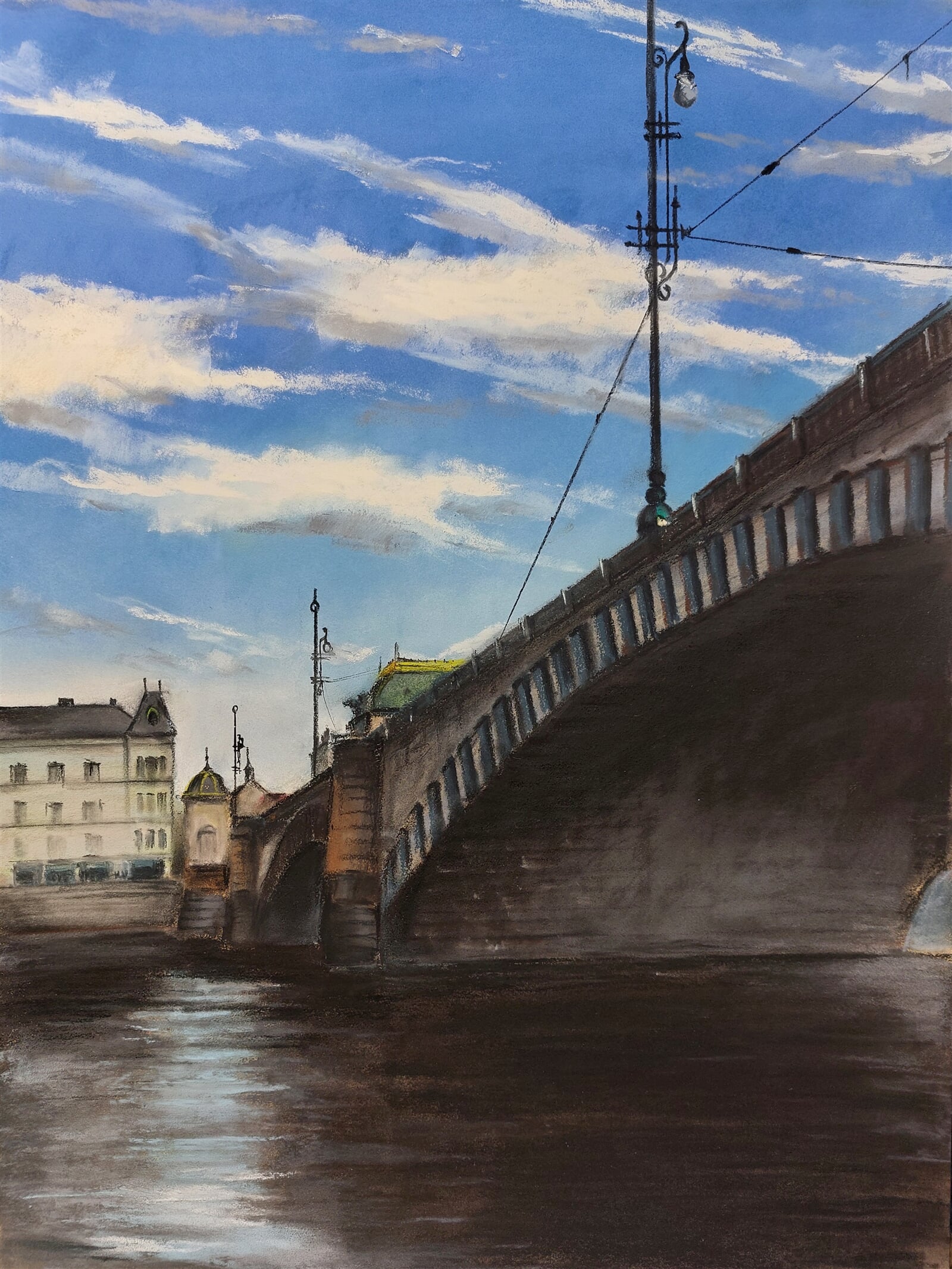 Pavel Flaška: Most Legií v Praze, 40 × 30 cm