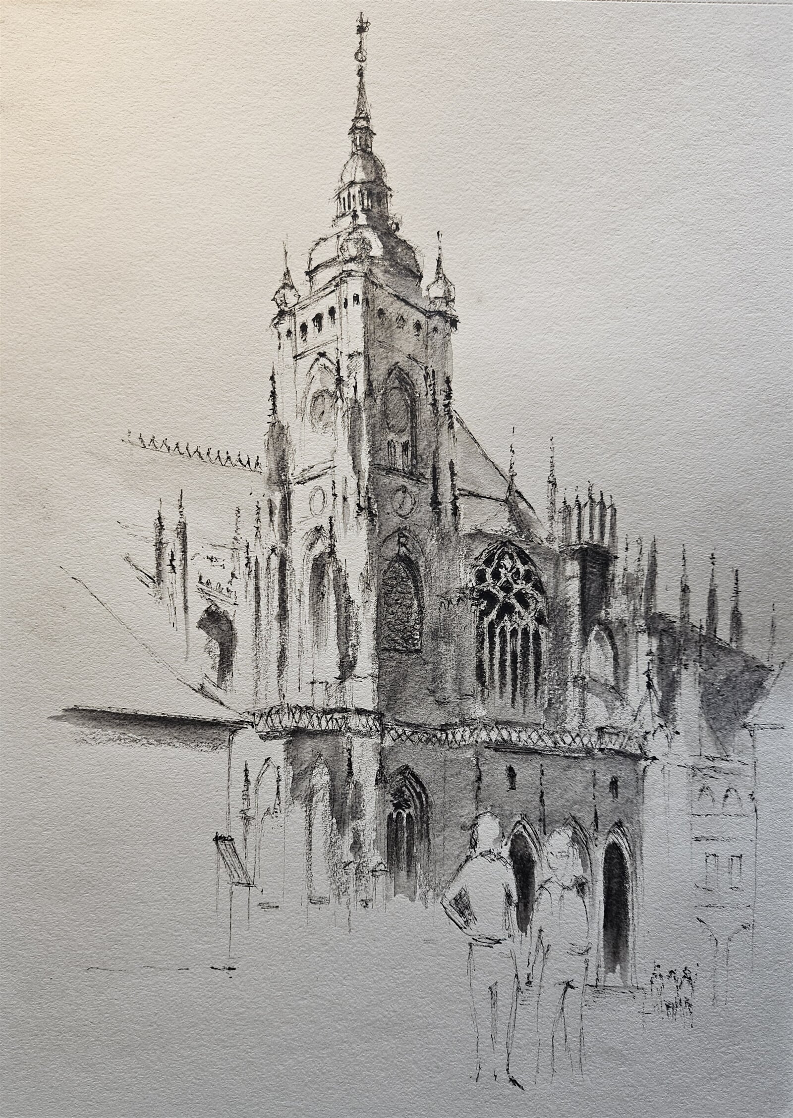 Pavel Flaška: Katedrála sv. Víta, třetí nádvoří, 28 × 21 cm